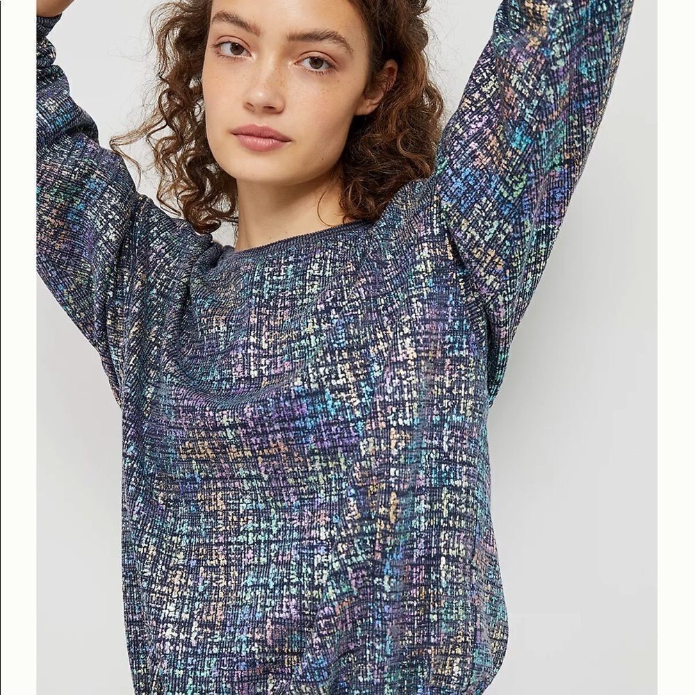 NWT Anthropologie Eva Franco Jackson Shimmer Sweatshirt Small #059